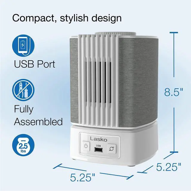 Alt view image 6 of 7 - Lasko SlumberBreeze 2-in-1 Personal Fan With White Noise White SB101