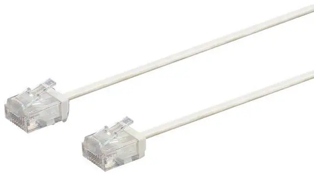 Alt view image 5 of 8 - Monoprice Cat6 Ethernet Patch Cable - 3 Feet - White | Stranded, 550MHz, UTP, Pure Bare Copper Wire, 32AWG  - Micro SlimRun Series