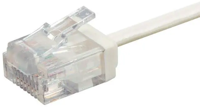 Alt view image 7 of 8 - Monoprice Cat6 Ethernet Patch Cable - 3 Feet - White | Stranded, 550MHz, UTP, Pure Bare Copper Wire, 32AWG  - Micro SlimRun Series