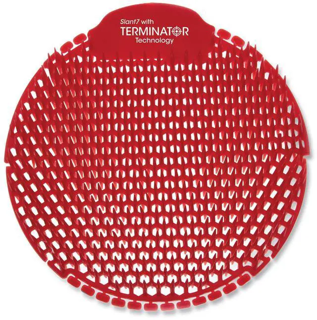 Alt view image 3 of 3 - Fresh Products Slant7 w/ Terminator Urinal Scrn, Evergreen, Rd, 5/BX (FRSS7TBX)