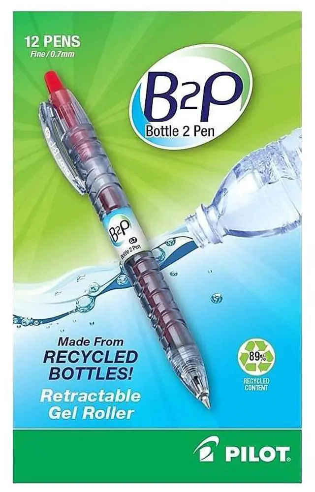 Alt view image 2 of 2 - Pilot B2P Bottle-2-Pen Retractable Ballpoint Pen 0.7 mm Red Ink Dozen 34602