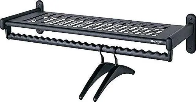 Alt view image 9 of 10 - Metal Wall Shelf Rack, Powder Coated Textured Steel, 36w X 14-1/2d X 6h, Black