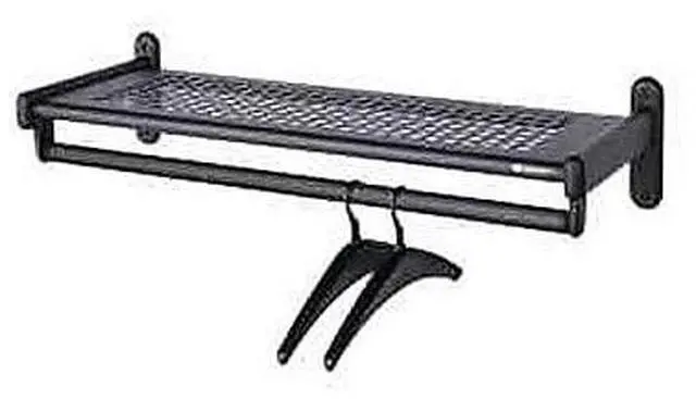 Alt view image 10 of 10 - Metal Wall Shelf Rack, Powder Coated Textured Steel, 36w X 14-1/2d X 6h, Black