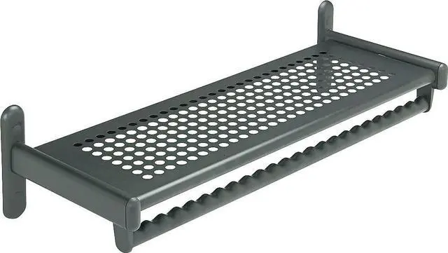 Alt view image 8 of 10 - Metal Wall Shelf Rack, Powder Coated Textured Steel, 36w X 14-1/2d X 6h, Black
