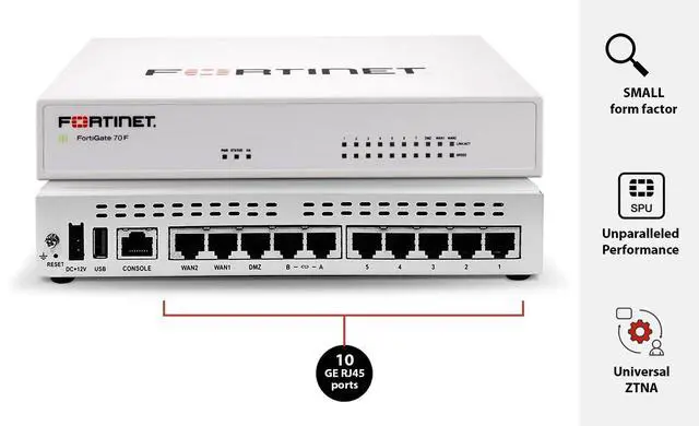 Alt view image 3 of 8 - Fortinet FortiGate FG-70F Network Security/Firewall Appliance FG70FBDL80912