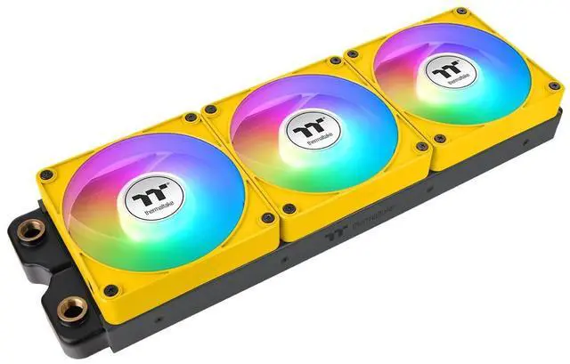 Alt view image 13 of 16 - Thermaltake CT140 EX Reverse ARGB Sync PC Cooling Fan 3 Pack, 500~1800 RPM, 5V Mobo Sync, 16.8 Million Colors 9 LEDs, MagForce 2.0 Connectors, Hydraulic Bearing, Bumblebee, CL-F227-PL14BB-A