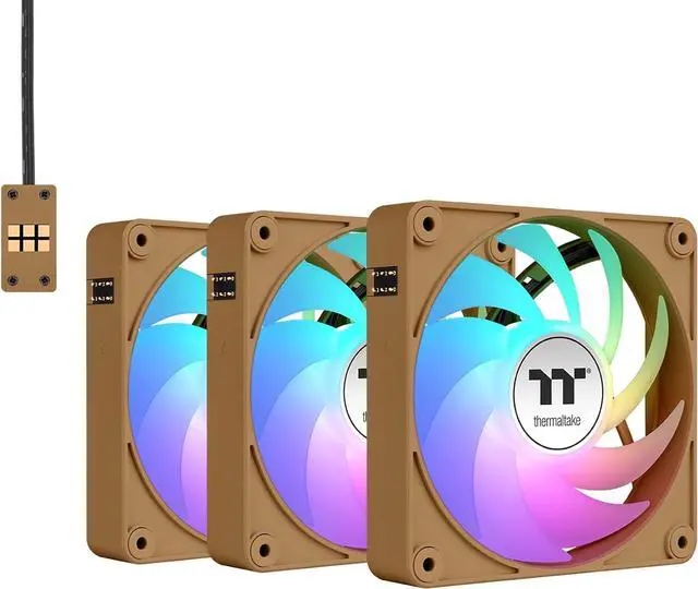Alt view image 13 of 18 - Thermaltake CT140 EX Reverse ARGB Sync PC Cooling Fan 3 Pack, 500~1800 RPM, 5V Mobo Sync, 16.8 Million Colors 9 LEDs, MagForce 2.0 Connectors, Hydraulic Bearing, Gravel Sand, CL-F228-PL14GS-A