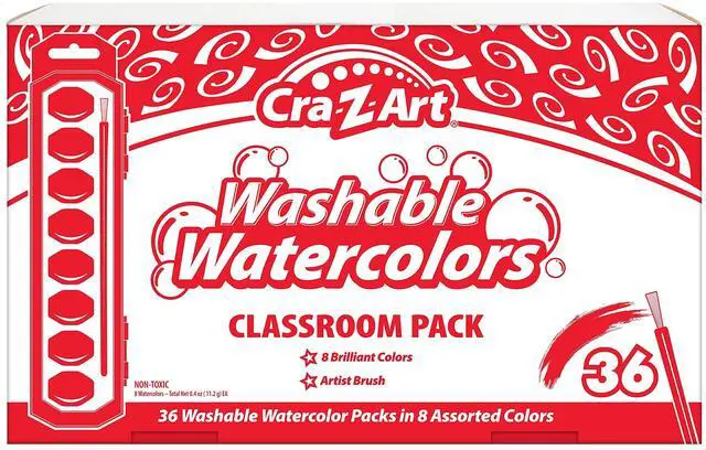 Alt view image 2 of 7 - Washable Watercolor Classroom Pack 8-Color Kits Assorted Colors 36 Kits/Box 24011