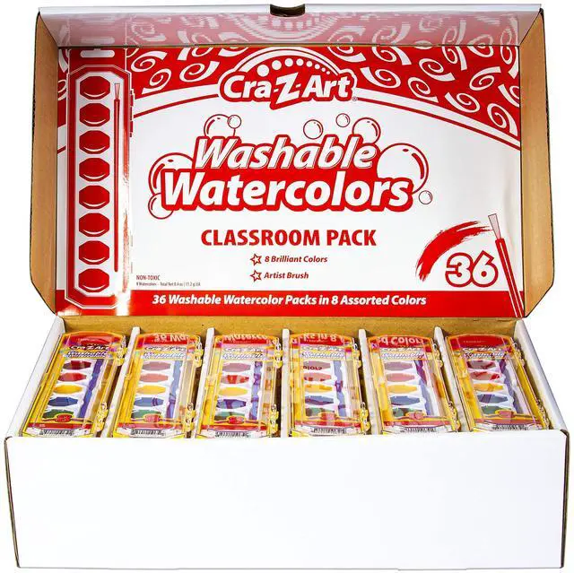 Alt view image 3 of 7 - Washable Watercolor Classroom Pack 8-Color Kits Assorted Colors 36 Kits/Box 24011