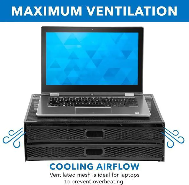 Alt view image 6 of 10 - Mount-it! MI-7365 Mesh Computer Monitor Riser Stand