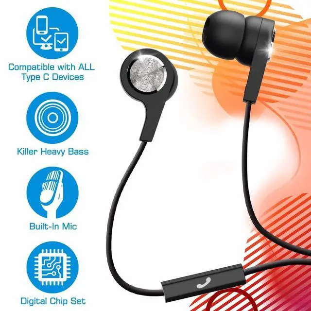 Alt view image 5 of 10 - Maxell 199261 Sync Up Type-C Wired Earbuds with Microphone, Black