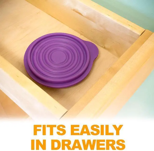 Alt view image 5 of 7 - BPA-Free 1.5 Cup Collapsible Silicone Container with Lid, Purple