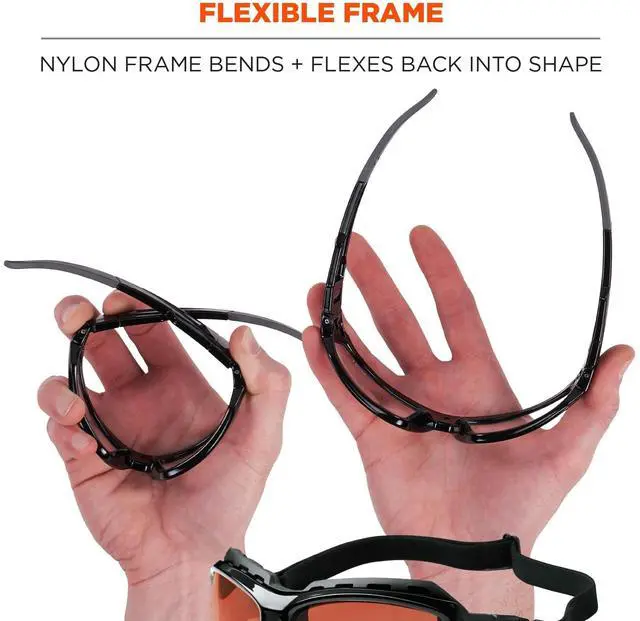 Alt view image 11 of 14 - Ergodyne In/Outdoor Lens Safety Goggles/Glasses Full-Frame BK 56080