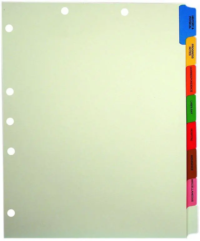 Alt view image 19 of 19 - Tabbies Medical Chart Divider Sets Side Tab 9 x 11 40 Sets/Box 54505
