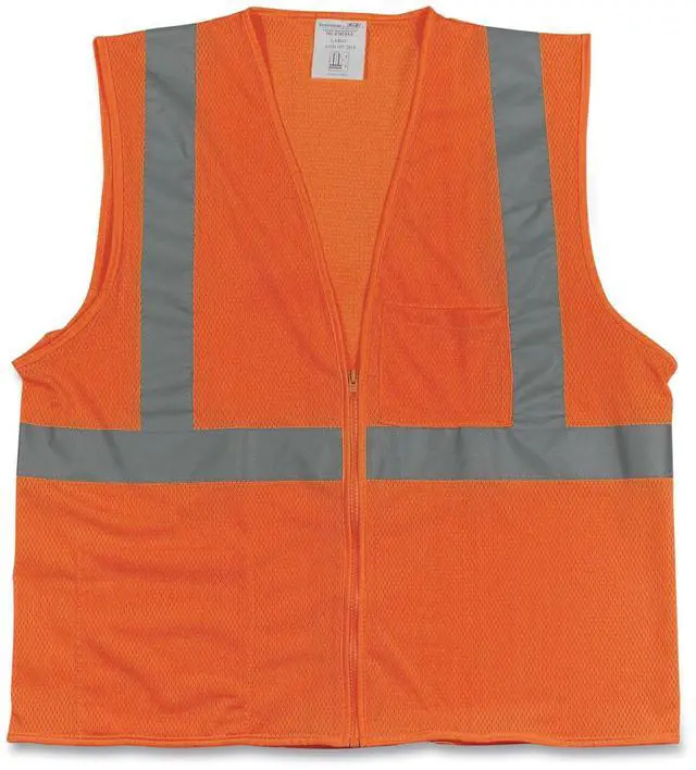 Alt view image 2 of 3 - PIP 302-MVGZOR-2X ANSI Class 2 Value Zipper Mesh Vest