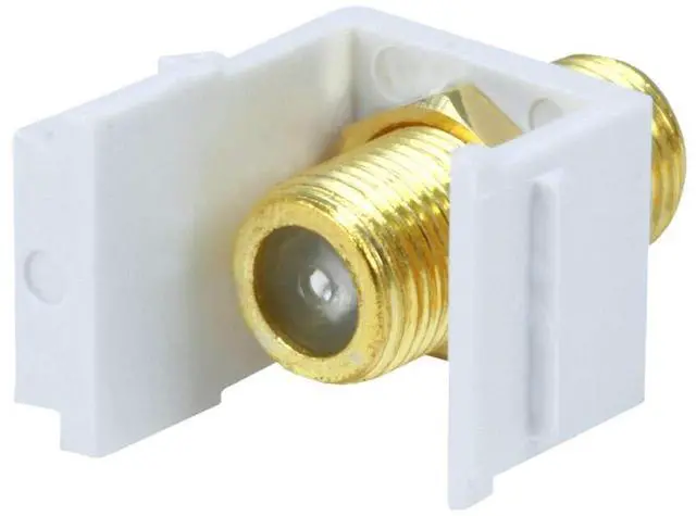 Alt view image 11 of 11 - Monoprice Modular F-Type Female Coupler Keystone Jack - White