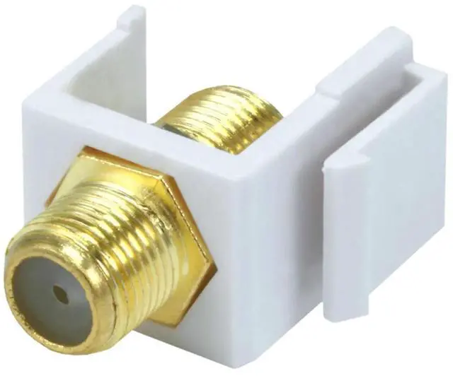 Alt view image 5 of 11 - Monoprice Modular F-Type Female Coupler Keystone Jack - White