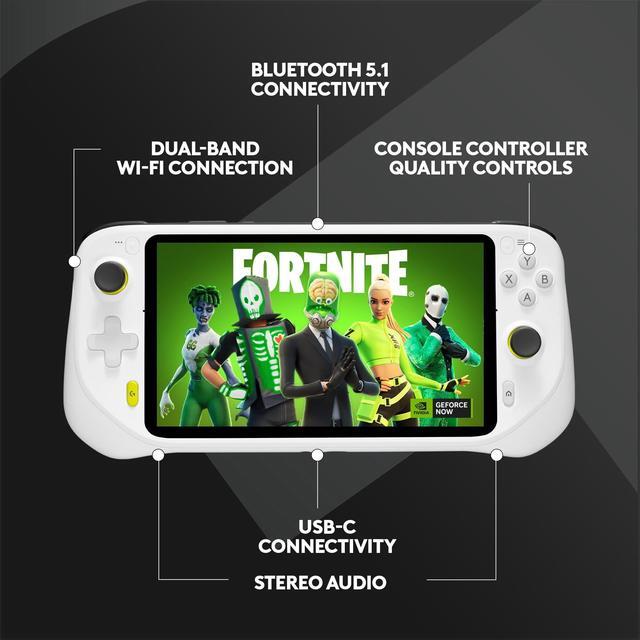Alt view image 8 of 9 - Logitech G CLOUD Handheld Portable Gaming Console 1080P 7-Inch Touchscreen 940-000198 - White