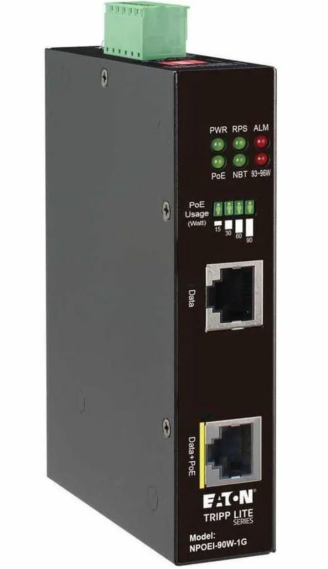 Main image of Tripp Lite Gigabit Ethernet PoE Injector Industrial 90W PoE++ 1-Port NPOEI90W1G