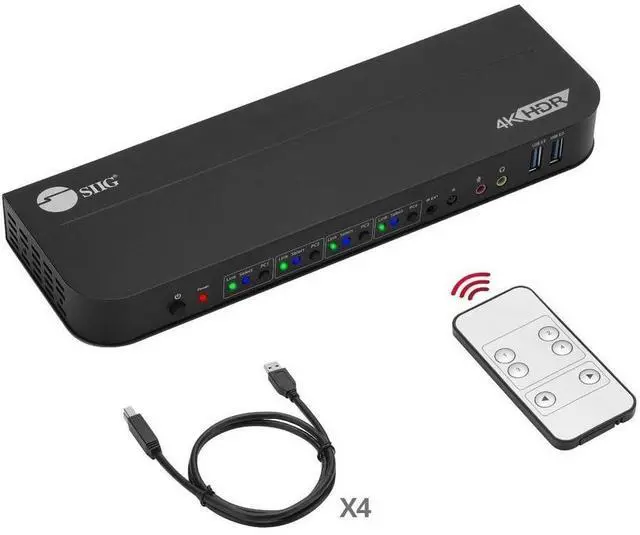 Main image of SIIG 4x1 DisplayPort 4K KVM USB 3.0 Switch with Remote Control
