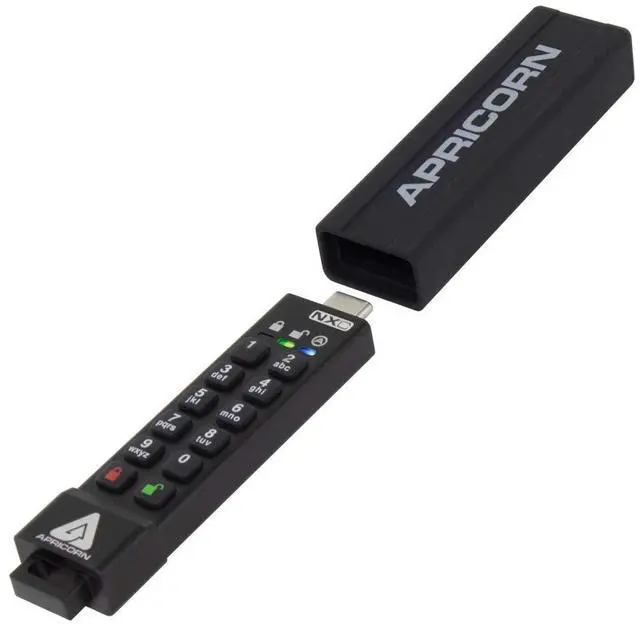 Alt view image 17 of 17 - Apricorn Aegis Secure Key 3 NXC 32GB 256-bit Encrypted FIPS 140-2 Level 3 Validated Secure USB 3.0 Type C Flash Drive, ASK3-NXC-32GB, Black