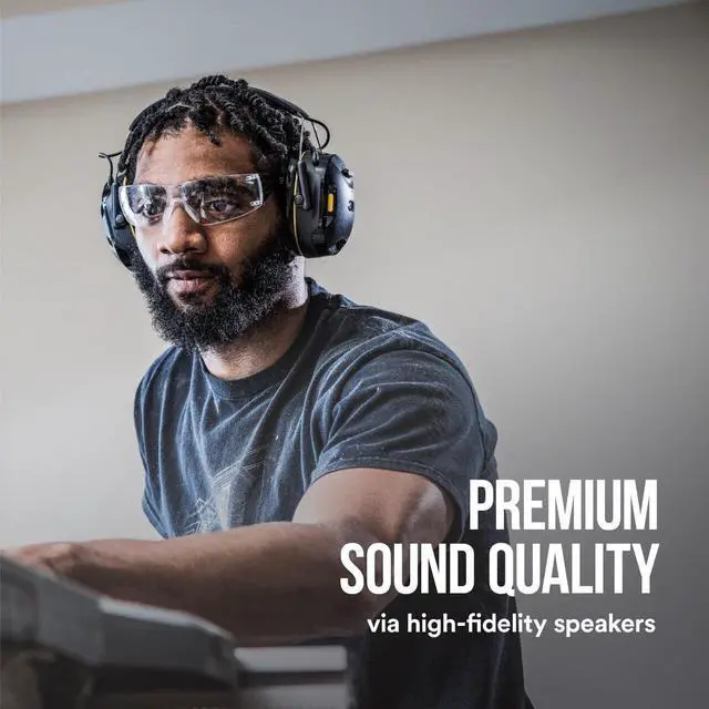 Alt view image 7 of 10 - 3M WorkTunes Electronic Hearing Protectors: Connect with Bluetooth Technology (Black)