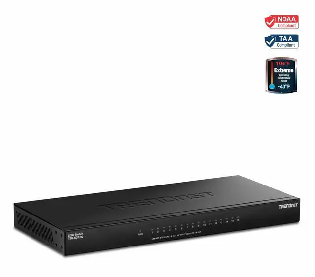 Alt view image 17 of 17 - TRENDnet TEG-S3160, 16-Port Unmanaged 2.5G Desktop Network Ethernet Switch