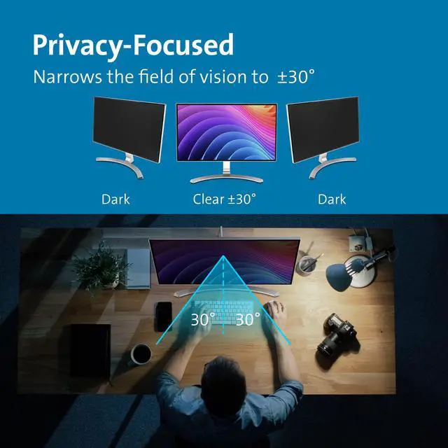 Alt view image 8 of 11 - Kensington MagPro 34.0" (21:9) Monitor Privacy Screen with Magnetic Strip TAA