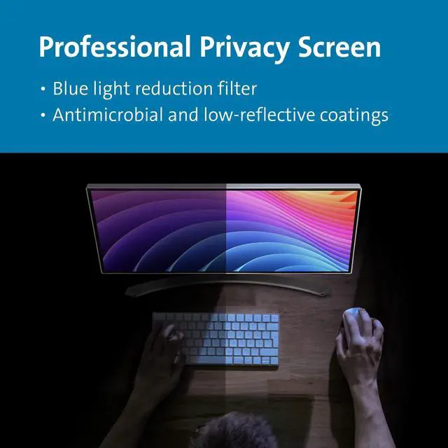 Alt view image 11 of 11 - Kensington MagPro 34.0" (21:9) Monitor Privacy Screen with Magnetic Strip TAA