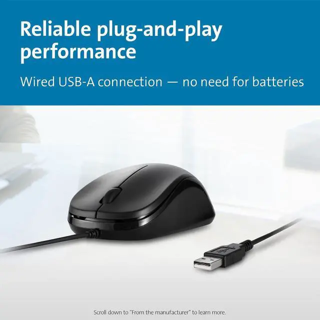 Alt view image 8 of 12 - kensington simple solutions wired mouse taa-compliant (k55114ww)