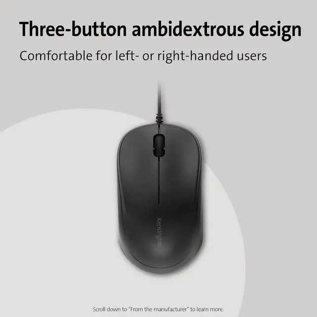 Alt view image 9 of 12 - kensington simple solutions wired mouse taa-compliant (k55114ww)
