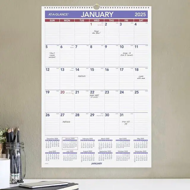 Alt view image 2 of 6 - AT-A-GLANCE® 2026 Erasable Monthly Wall Calendar, Large, 15 1/2" x 22 3/4"