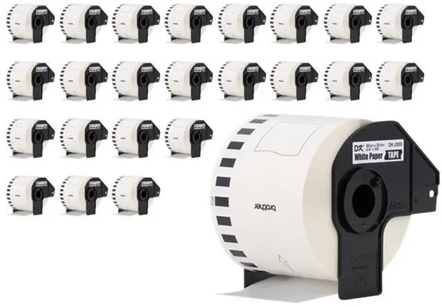 Alt view image 9 of 9 - Brother Continuous Paper Label Tape, 2.4" x 100 ft, White, 24 Rolls/Pack