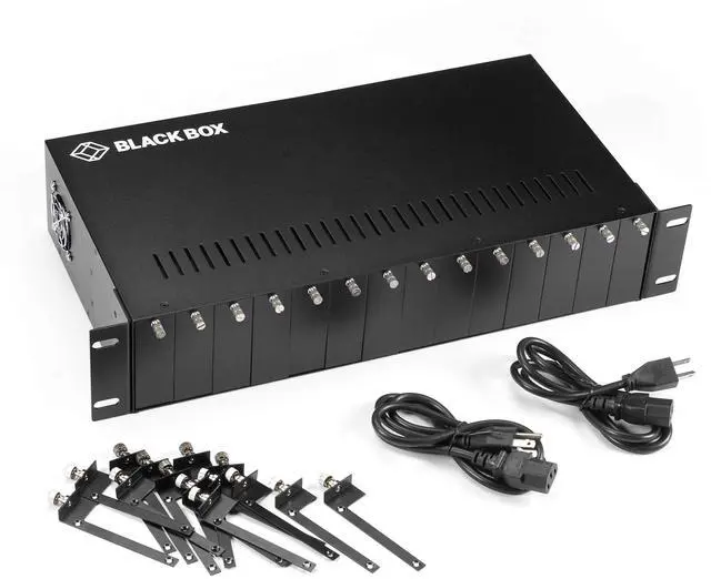 Alt view image 11 of 11 - Black Box LHGC-RACK Copper to Fiber Media Converter Chassis - 2U 14-Slot
