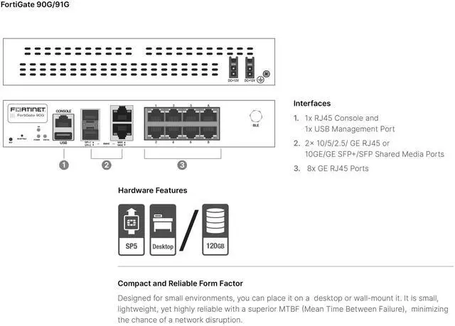 Alt view image 7 of 10 - Fortinet FortiGate FG-90G Network Security/Firewall Appliance FG90GBDL80912