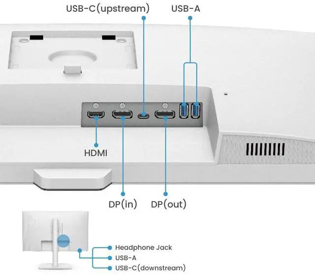 Alt view image 15 of 16 - BenQ GW2790QT Eye Care Monitor 27" 1440p 75Hz | IPS| Eye-Care Tech | 99% sRGB | Brightness Intelligence | Noise-Cancelling Mic & Speakers | Ergonomic | USB-C (65W) | USB Hub | DaisyChain