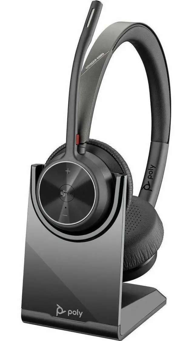 Alt view image 4 of 7 - Poly Voyager 4320-M Binaural On-Ear Wireless Headset w/ BT700 7E2M1AAABA