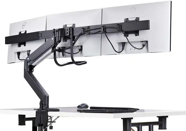 Alt view image 10 of 15 - StarTech Desk Mount Triple monitor desk mount with support for up to 27" monitors with height adjustable crossbar