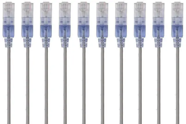 Alt view image 9 of 14 - Monoprice Cat6A Ethernet Patch Cable - 10 Feet - Orange (10 Pack) Snagless RJ45 550Mhz UTP Pure Bare Copper Wire 10G 30AWG - SlimRun Series