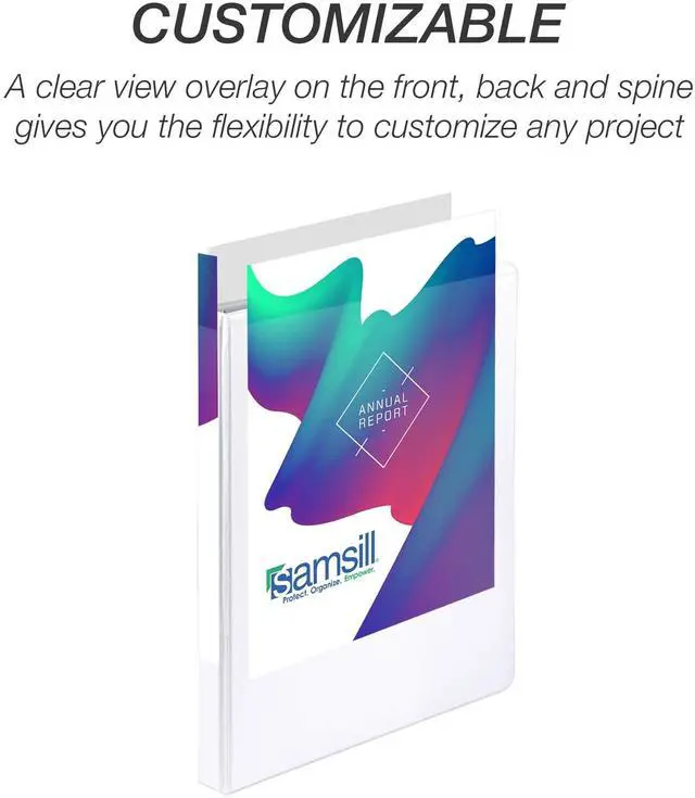 Alt view image 5 of 7 - Samsill Durable 0.5" View D Ring Binder White, Set of 4 MP46417