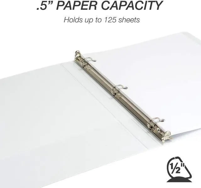 Alt view image 7 of 7 - Samsill Durable 0.5" View D Ring Binder White, Set of 4 MP46417