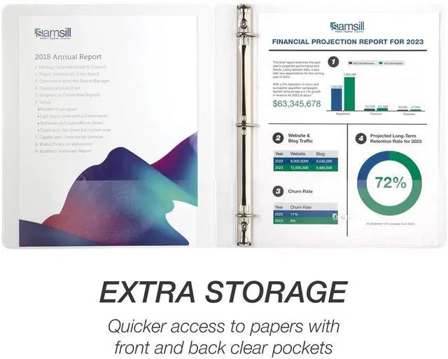 Alt view image 2 of 7 - Samsill Durable 0.5" View D Ring Binder White, Set of 4 MP46417