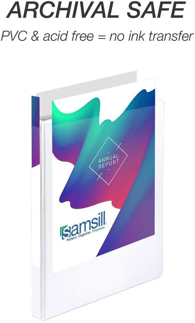 Alt view image 4 of 7 - Samsill Durable 0.5" View D Ring Binder White, Set of 4 MP46417