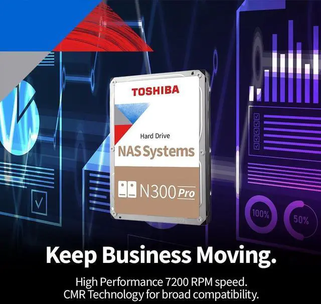 Alt view image 6 of 8 - Toshiba 20TB N300 Pro NAS Internal Hard Drive HDWG82EXZSTB