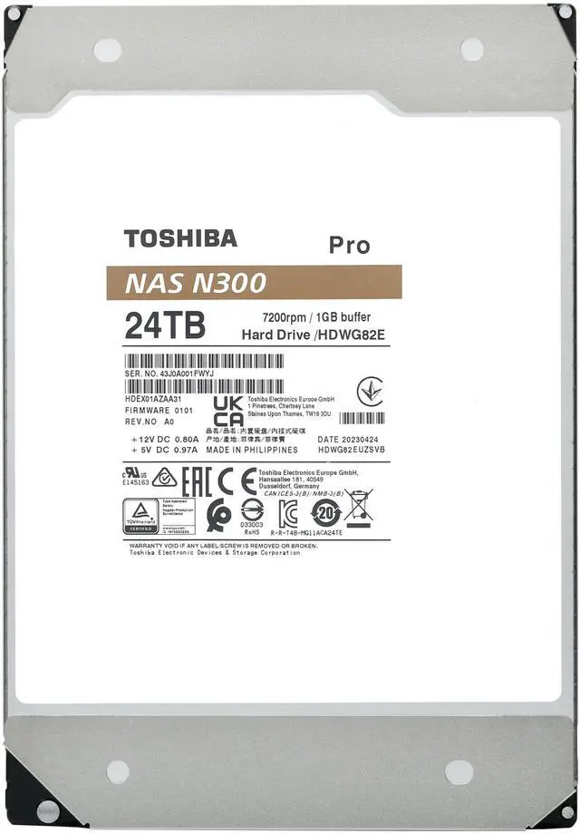 Alt view image 7 of 8 - Toshiba 20TB N300 Pro NAS Internal Hard Drive HDWG82EXZSTB