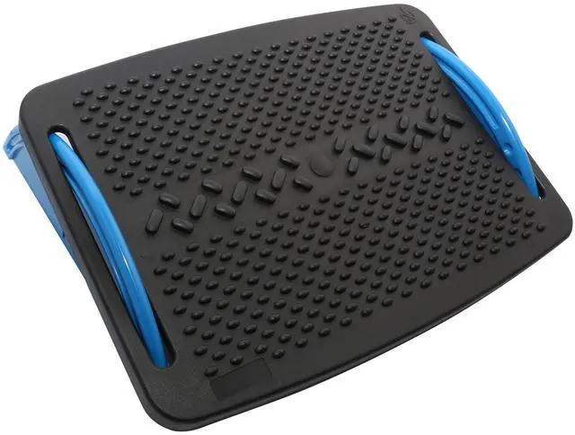 Alt view image 10 of 15 - IO Crest Ergonomic Floating Tilt Foot Rest Textured Surface Reduce Muscle Strain, Black Blue (SY-ACC65076)