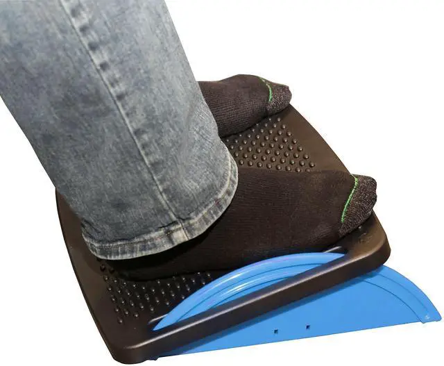 Alt view image 12 of 15 - IO Crest Ergonomic Floating Tilt Foot Rest Textured Surface Reduce Muscle Strain, Black Blue (SY-ACC65076)