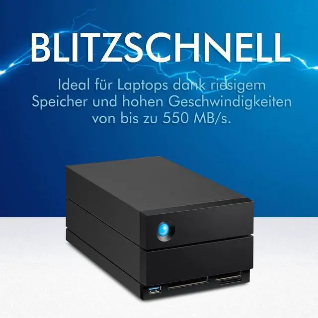 Alt view image 9 of 15 - LaCie 2big Dock 20TB USB 3.2 Gen 2 External Hard Drive STLG20000400 Black