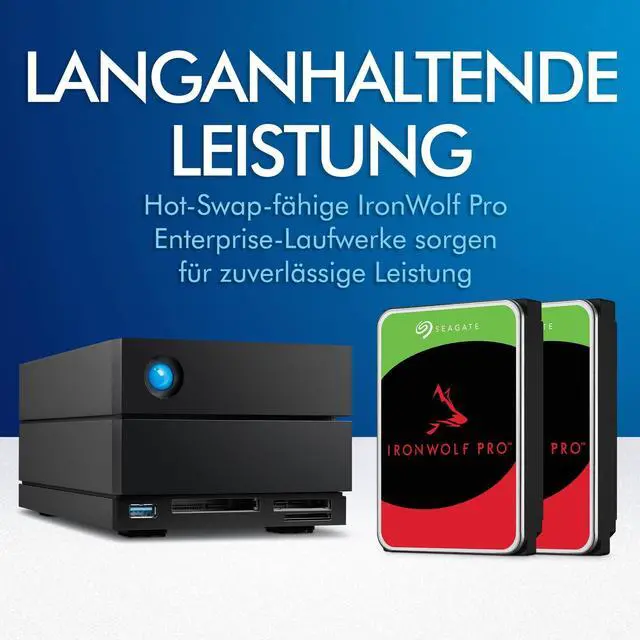 Alt view image 12 of 15 - LaCie 2big Dock 20TB USB 3.2 Gen 2 External Hard Drive STLG20000400 Black