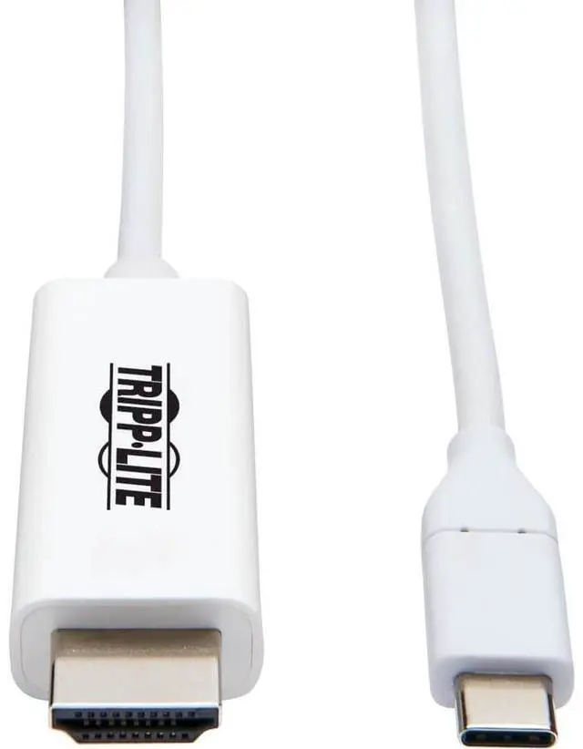 Alt view image 5 of 12 - Tripp Lite U444-006-H4K6WE USB-C to HDMI Adapter, M/M, White, 6 ft. - 5.91 ft HDMI/Thunderbolt 3 A/V Cable for Smartphone, Projector, Chromebook, Notebook, Monitor, Tablet, Audio/Video Device, MacBook